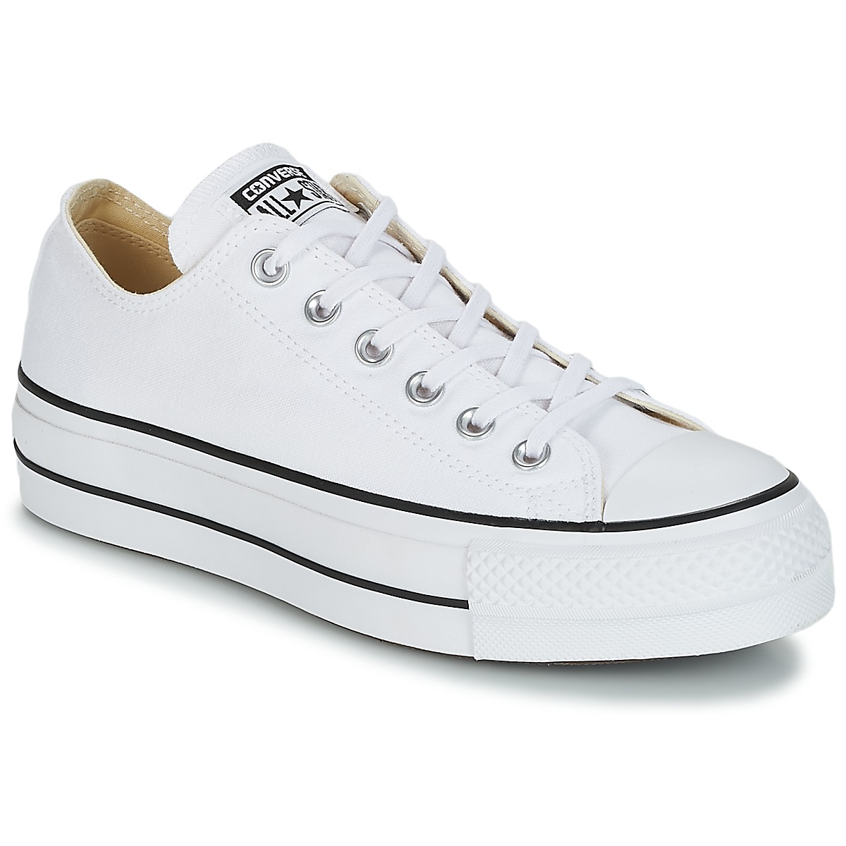 Converse CHUCK TAYLOR ALL STAR LIFT CANVAS OX Blanc chaussure Converse CHUCK TAYLOR ALL STAR LIFT CANVAS OX Blanc