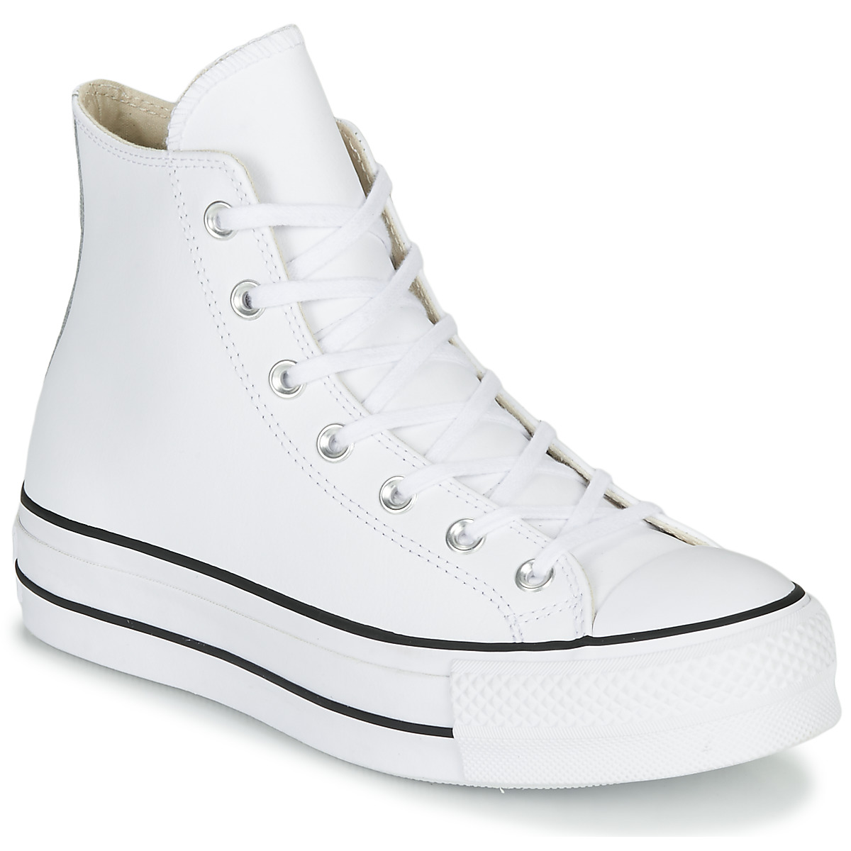 Converse CHUCK TAYLOR ALL STAR LIFT CLEAN LEATHER HI Blanc chaussure Converse CHUCK TAYLOR ALL STAR LIFT CLEAN LEATHER HI Blanc