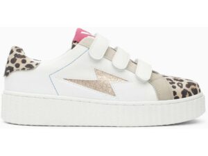 Vanessa Wu Baskets éclair à scratchs Opaline Beige