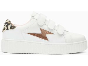 Vanessa Wu Baskets éclair à scratchs Sansa Beige