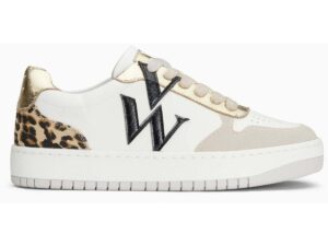 Vanessa Wu Baskets monogramme à lacets Esmée Multicolore