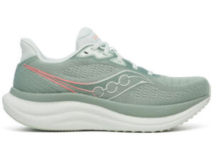 Saucony Triumph 23 femme vert clair - vue profil latéral running neutre