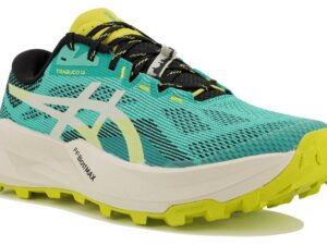ASICS Trabuco 14 homme aurora green light dust - vue profil latéral trail running