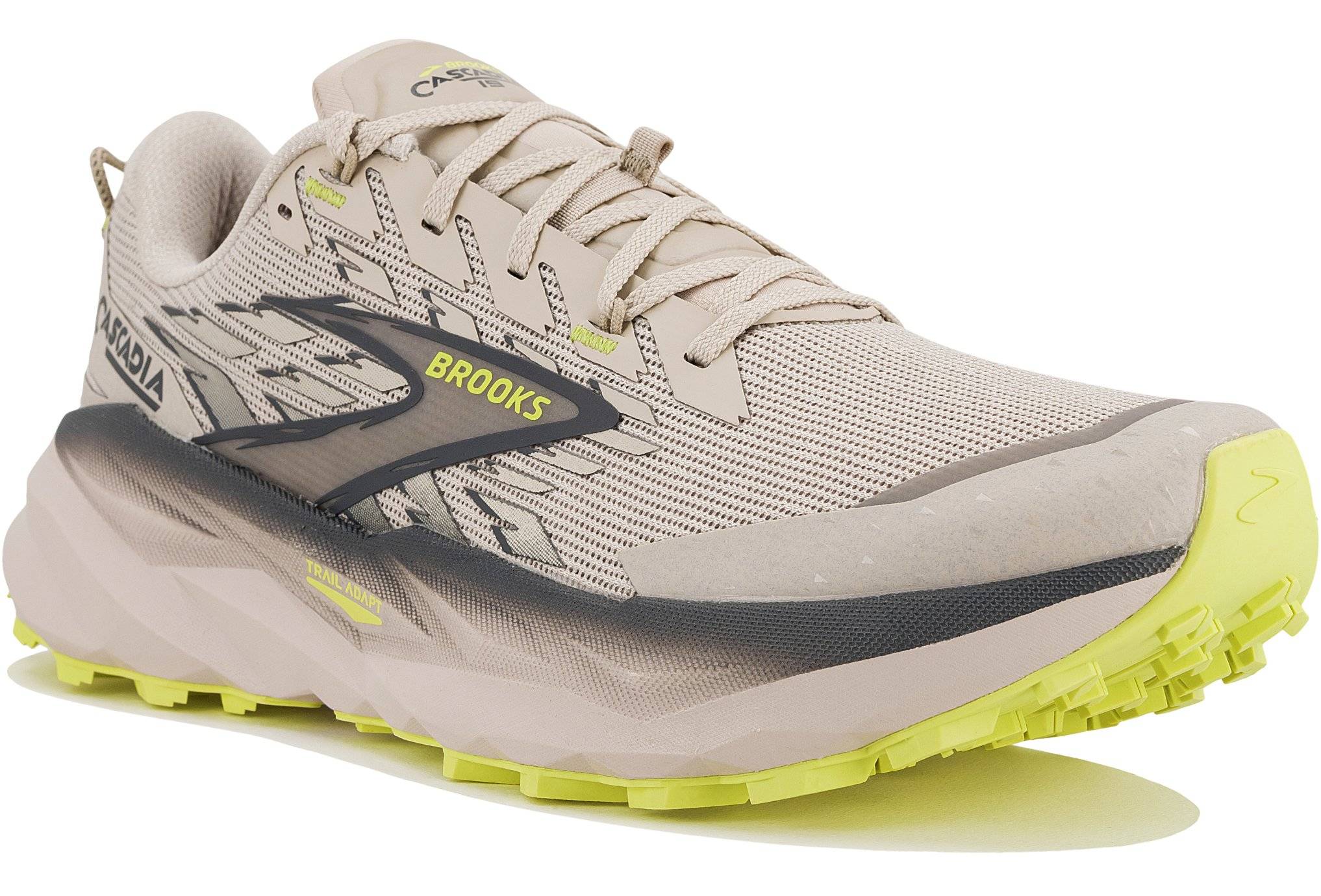 Brooks Cascadia 19 Gris Jaune chaussure Brooks Cascadia 19 - 110457-1D-232