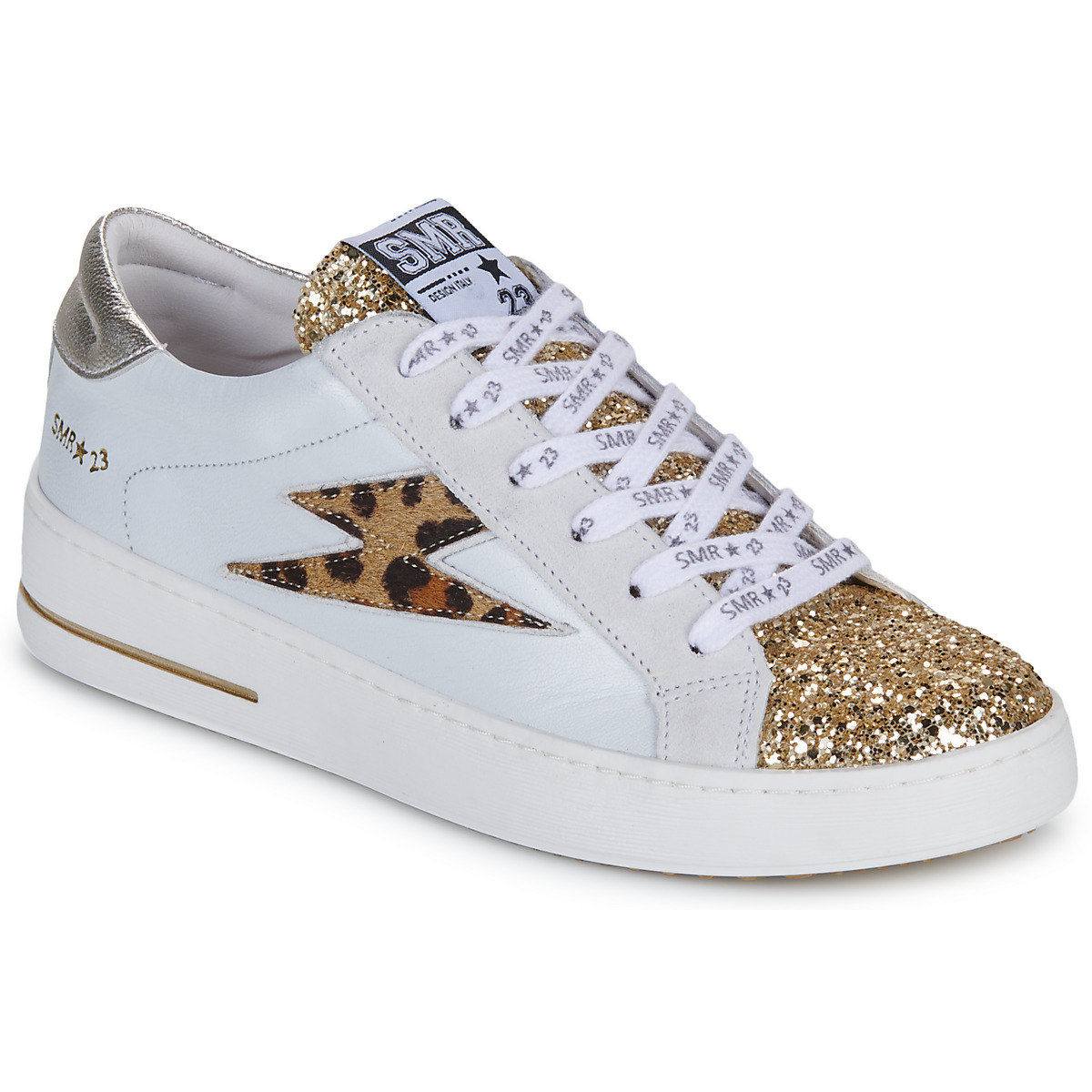 Semerdjian MAYA Blanc / Léopard / Doré chaussure Semerdjian MAYA Blanc / Léopard / Doré