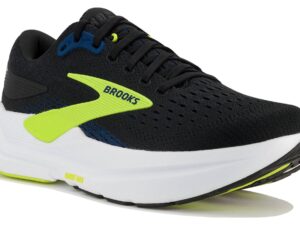 Brooks Ghost Max 3 homme noir vert - vue profil latéral running maximaliste