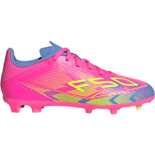 adidas F50 League FG/MG Enfant Rose Jaune