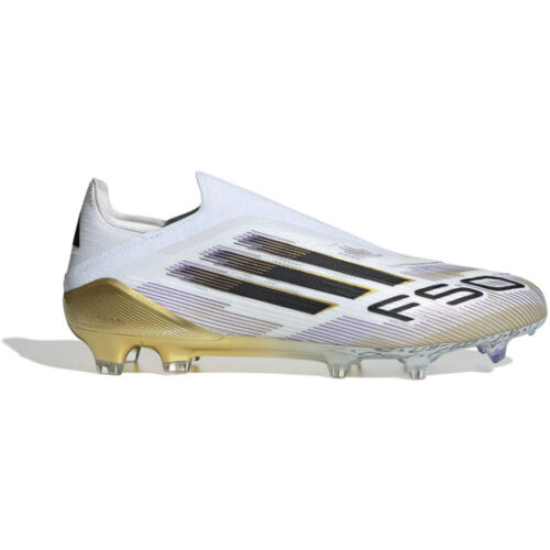 adidas F50 Elite Laceless FG Blanc Noir Or