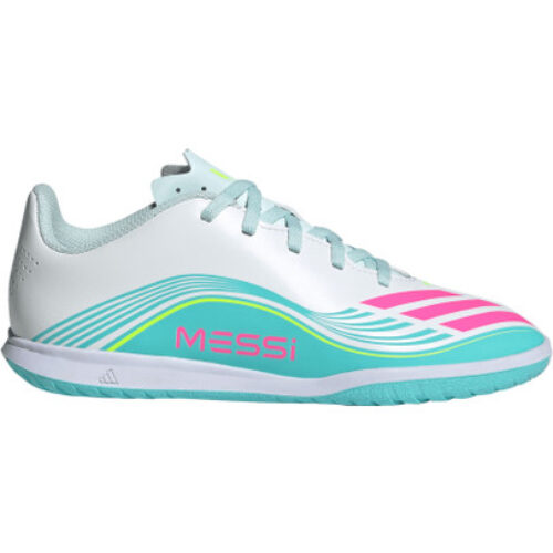 adidas F50 Messi Club Indoor Enfant Blanc Bleu Rose