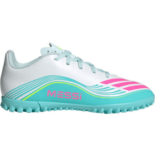adidas F50 Messi Club Turf Enfant Blanc Bleu Rose