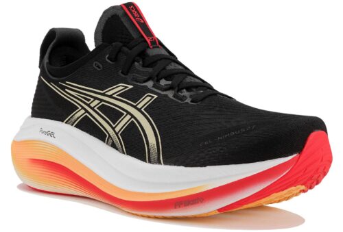 ASICS Gel-Nimbus 27 Noir Or – Running Amorti Maximal Neutre
