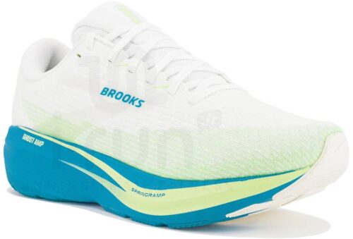 Brooks Ghost Amp Blanc Vert Bleu Homme