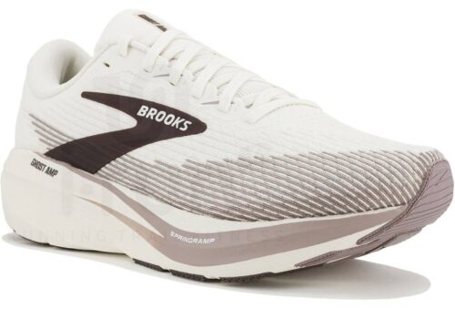 Brooks Ghost Amp Blanc Gris Clair Homme