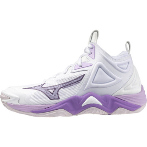 Mizuno Wave Momentum 3 Mid Femme Blanc Violet