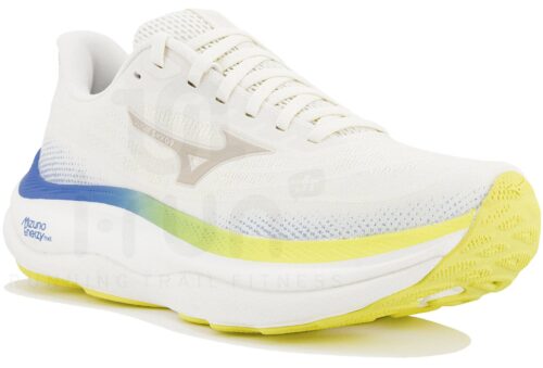 Mizuno Wave Sky 9 Femme Blanc Bleu Jaune