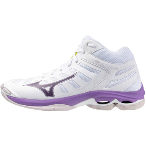 Mizuno Wave Voltage 2 Mid Femme Blanc Violet