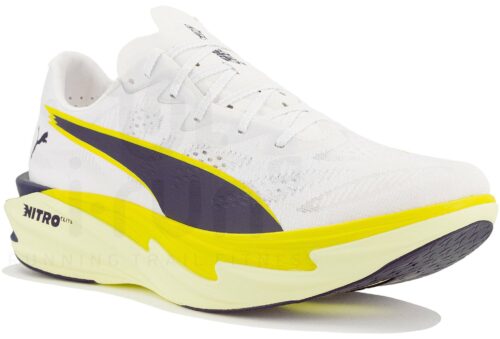 Puma Deviate Nitro Elite 4 Femme Blanc Jaune