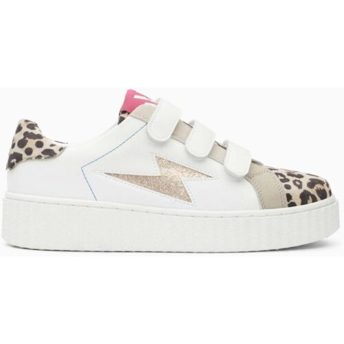 Vanessa Wu Baskets éclair à scratchs Opaline Beige