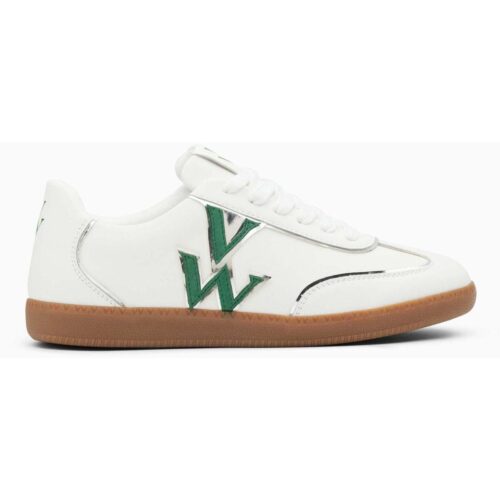 Vanessa Wu Baskets monogramme à semelle rétro Charlize Vert